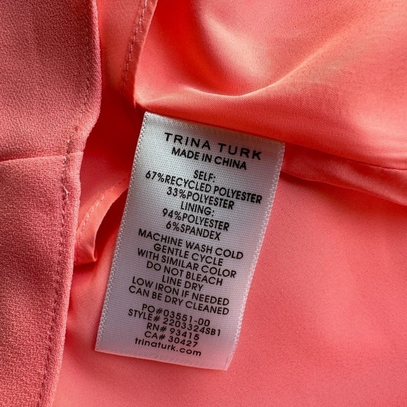 Trina Turk Shift Dress Equinox off shoulder style bubblegum pink size XS - Picture 6 of 8